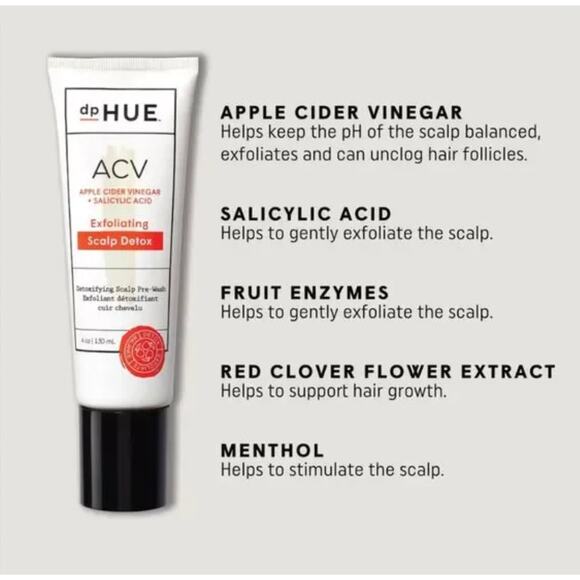 dpHUE ACV Apple Cider Vinegar Scalp Scrub 2oz 59ml Pink Himalayan Salt - Picture 1 of 5